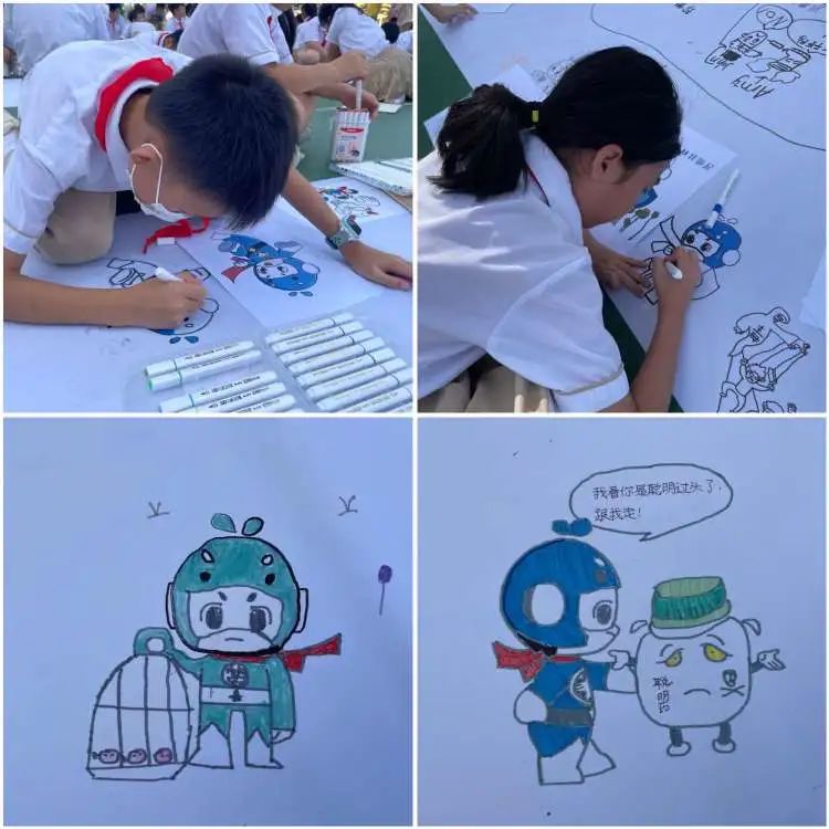西秀镇在海口市秀英区长滨小学开展手绘禁毒百米画卷暨禁毒“护苗”宣传活动