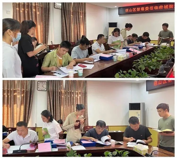 琼山区委政法委副书记王和宽带队到府城街道督导检查禁毒工作